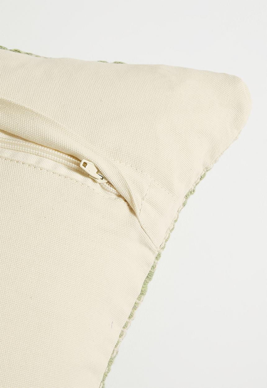 Sixth Floor - Rami woven cushion cover - Green & Neutral