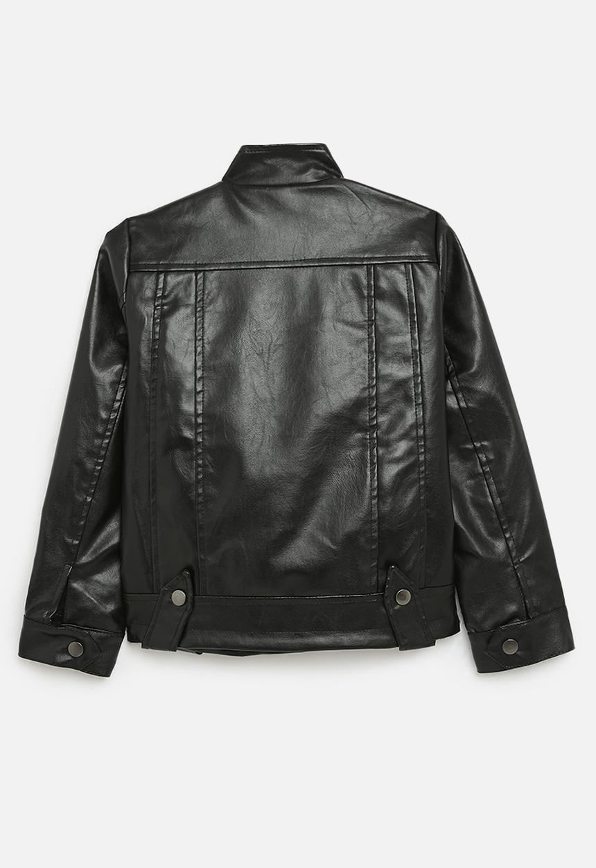Pop Candy - Faux leather biker jacket - black