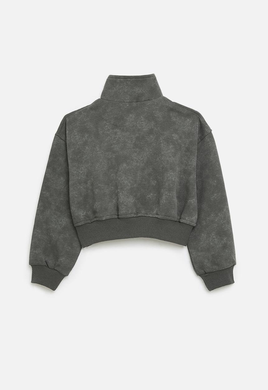 Pop Candy - Half zip sweat top - grey