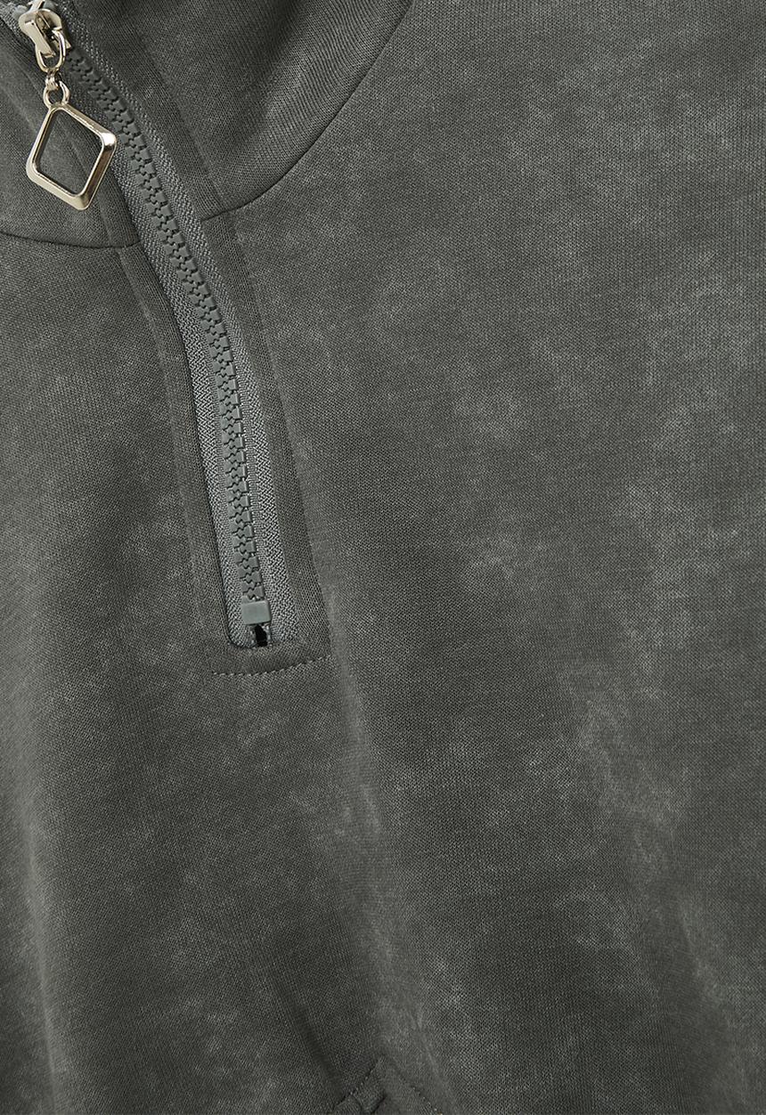 Pop Candy - Half zip sweat top - grey