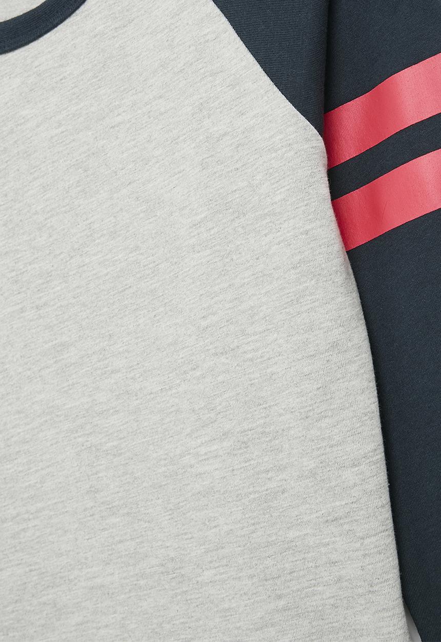 Pop Candy - Raglan tee - grey & navy