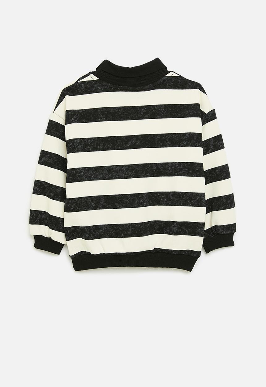 Pop Candy - Striped sweat top - black & white