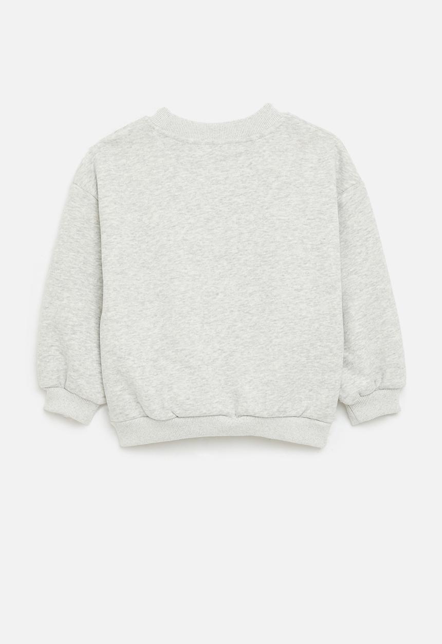 Pop Candy - Lion appliqué sweat top - grey