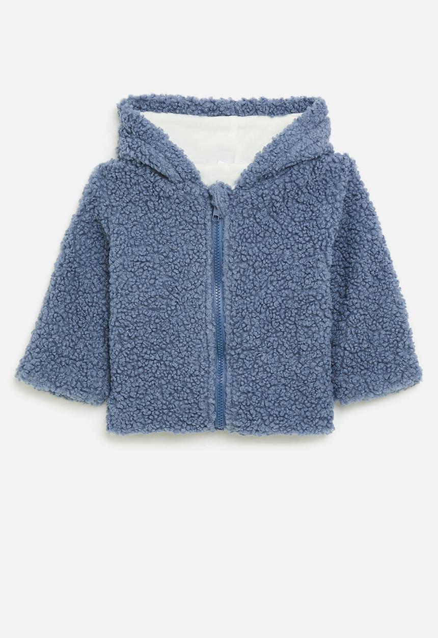 Pop Candy - Hooded  teddy fleece jacket - blue