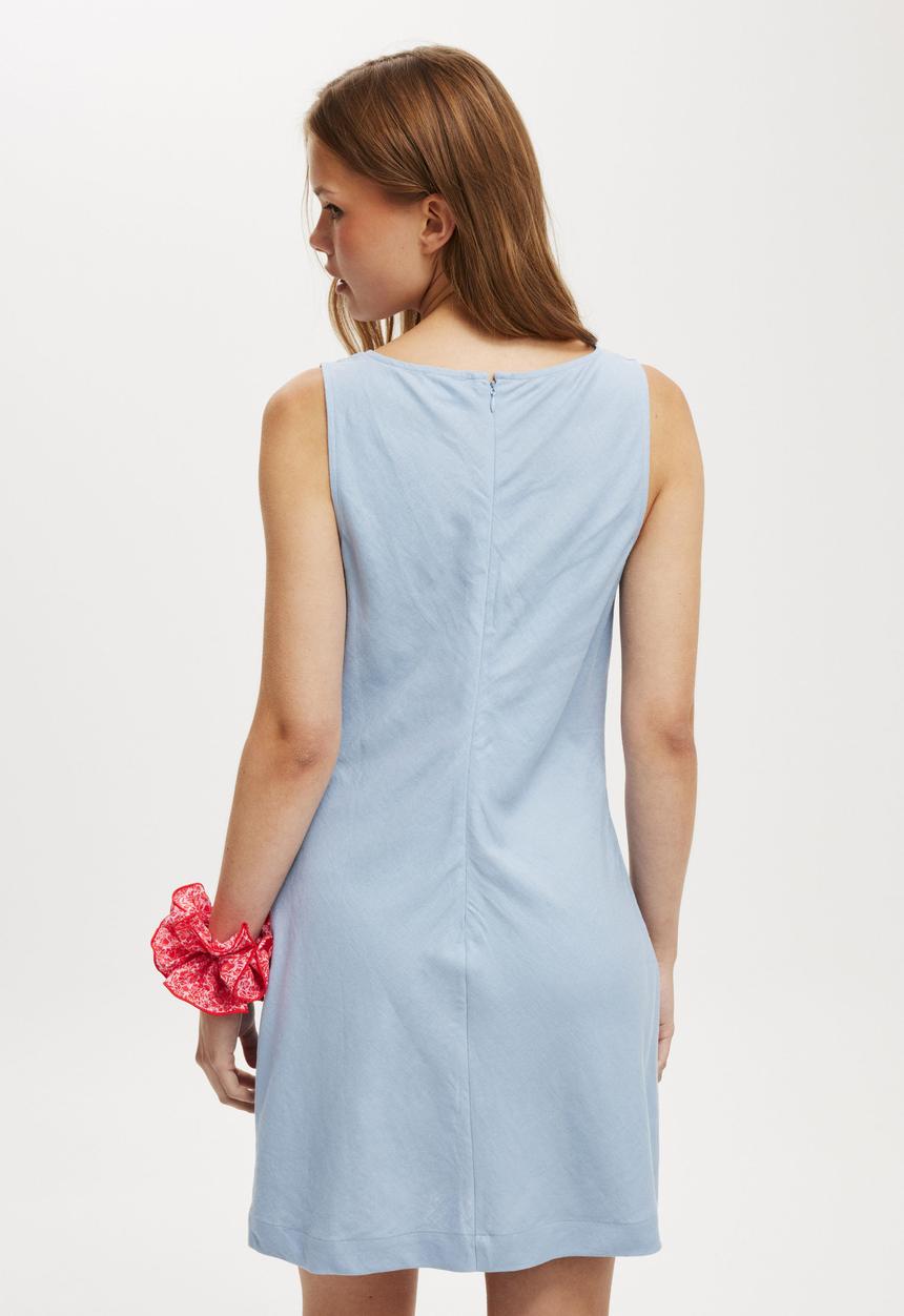 Cotton On - Haven Cowl Neck Mini Dress - Dusk Blue