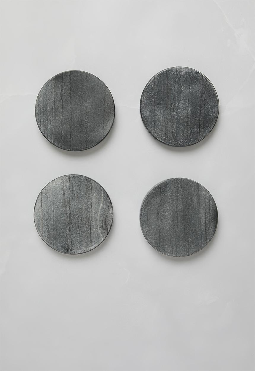 Sixth Floor - Luno marble coaster set of 4 - Black