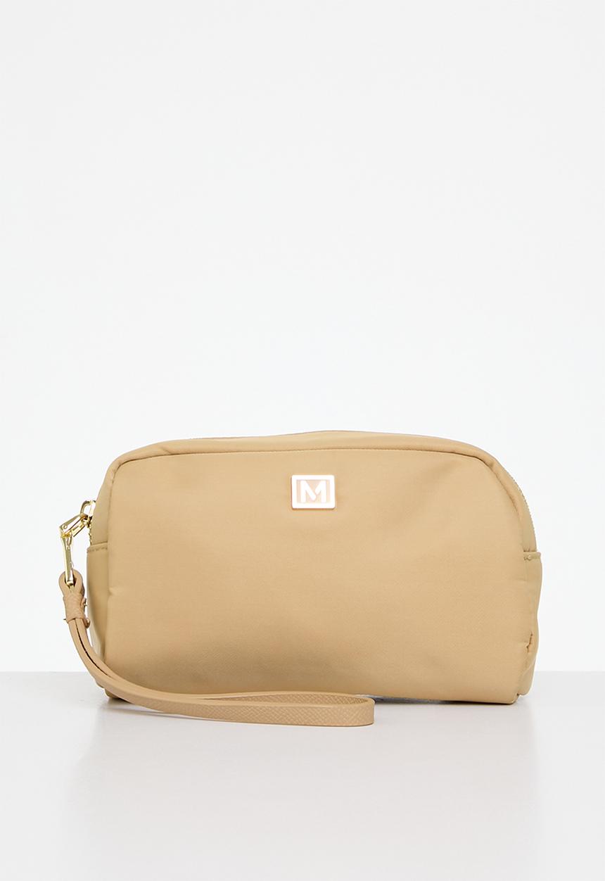 MANGO - Desenli cosmetic top zip bag - gold