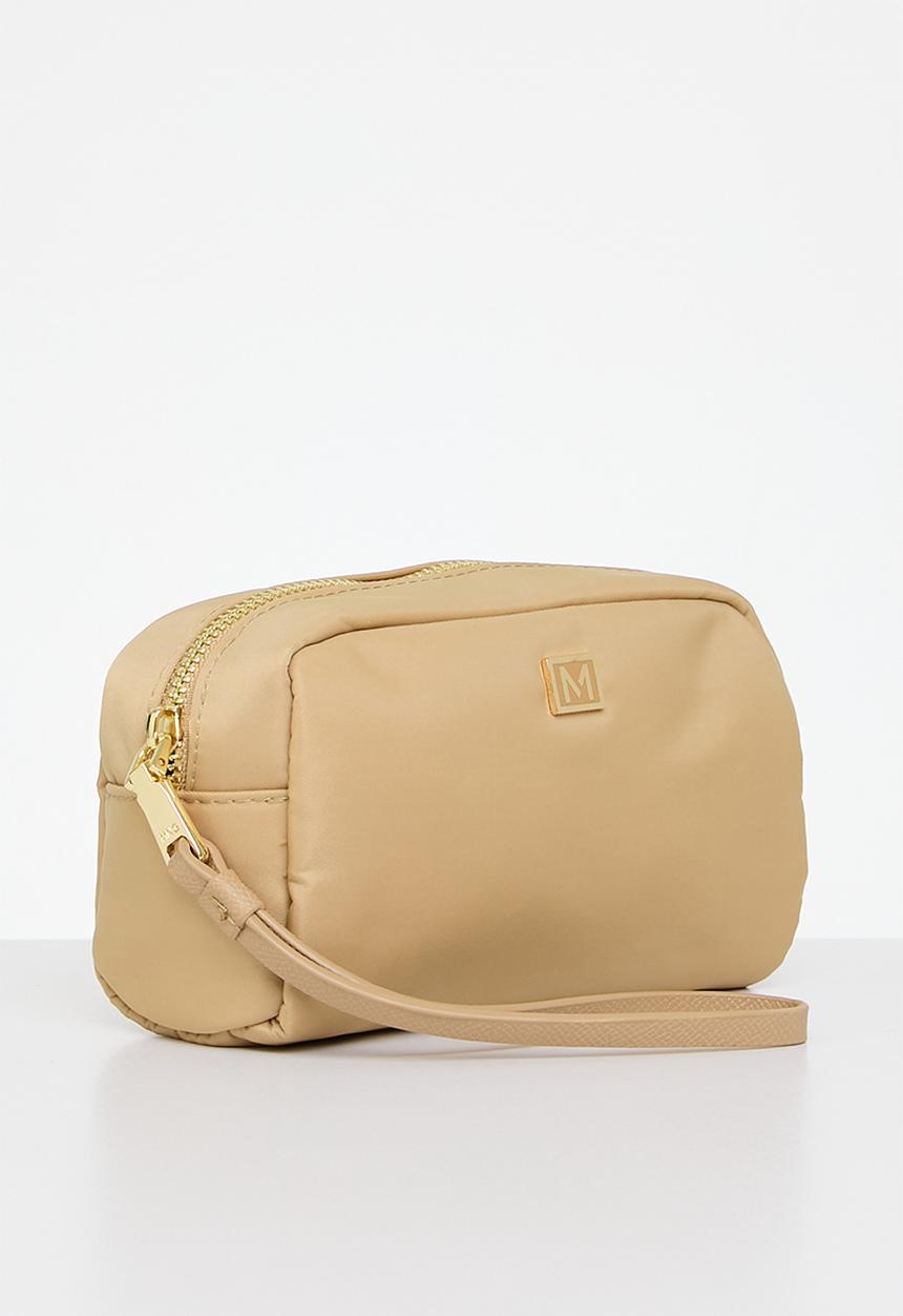 MANGO - Desenli cosmetic top zip bag - gold