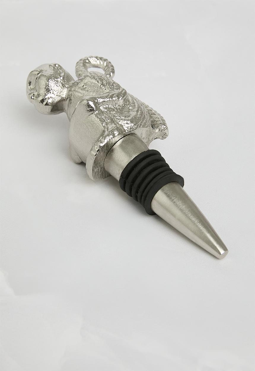 Sixth Floor - Sitting monkey bottle stopper - Silver
