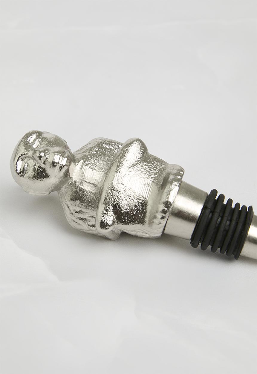 Sixth Floor - Sitting monkey bottle stopper - Silver