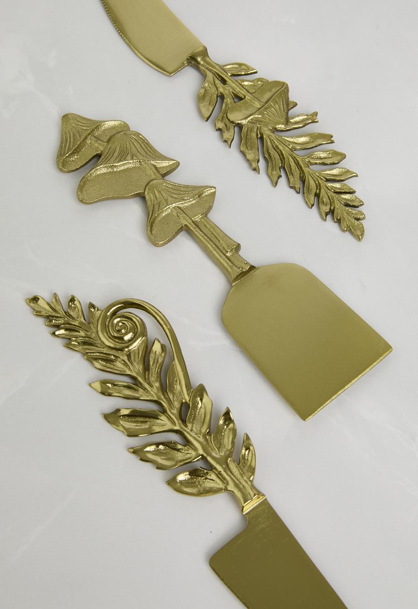 Sixth Floor - Mushroom cheese knives set of 3 - Gold