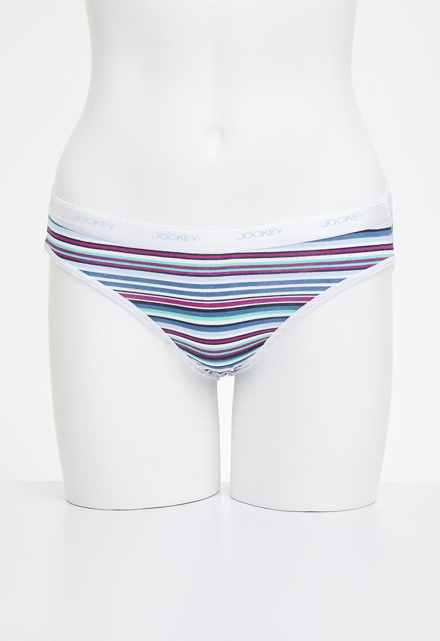 Jockey - 5 pack printed bikini - blue/stripe/pink/refined/vintage pink