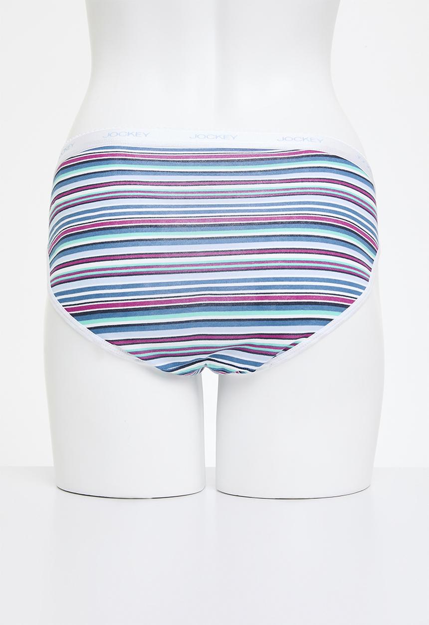 Jockey - 5 pack printed bikini - blue/stripe/pink/refined/vintage pink