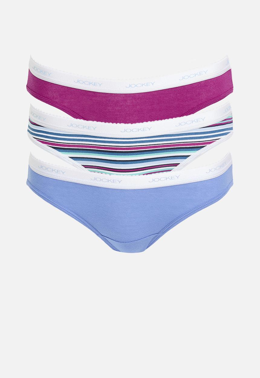 Jockey - 3 pack printed bikini - pink/stripe/blue