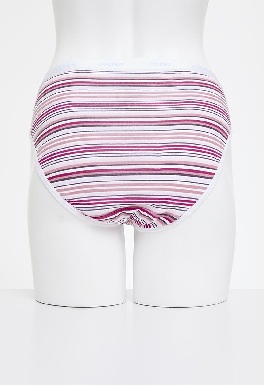 Jockey - 3 pack print french cut - pink/stripe/plum
