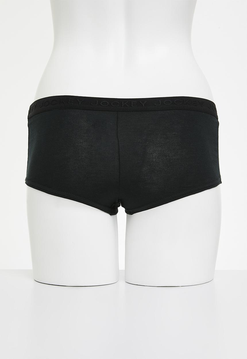 Jockey - 3 pack cotton stretch knicker - white/black/taupe