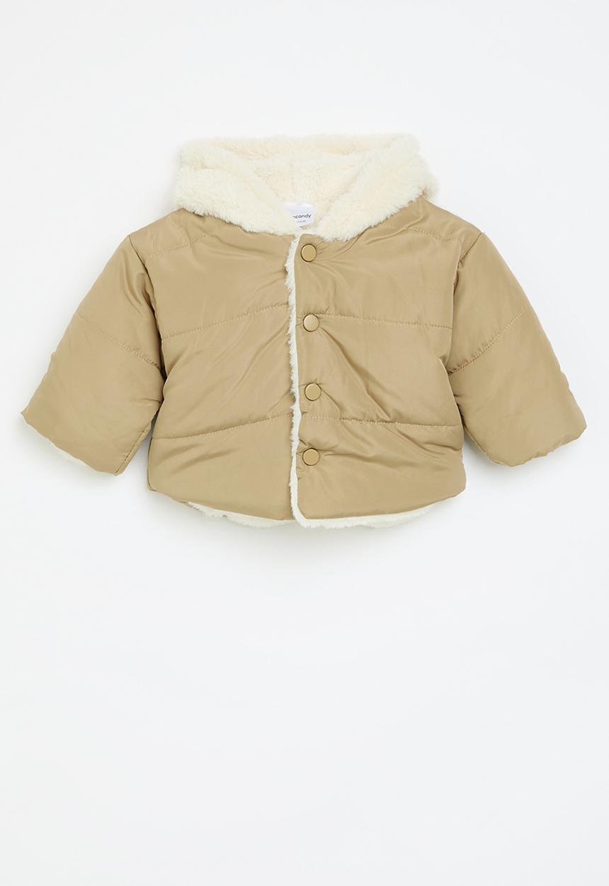 Pop Candy - Lined hooded jacket -beige