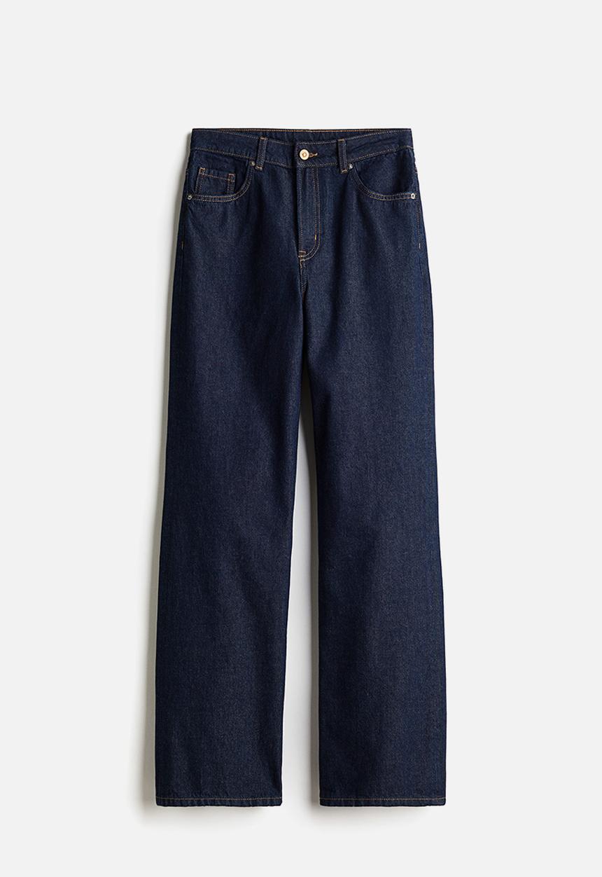 H&M - Wide high jeans - dark denim blue