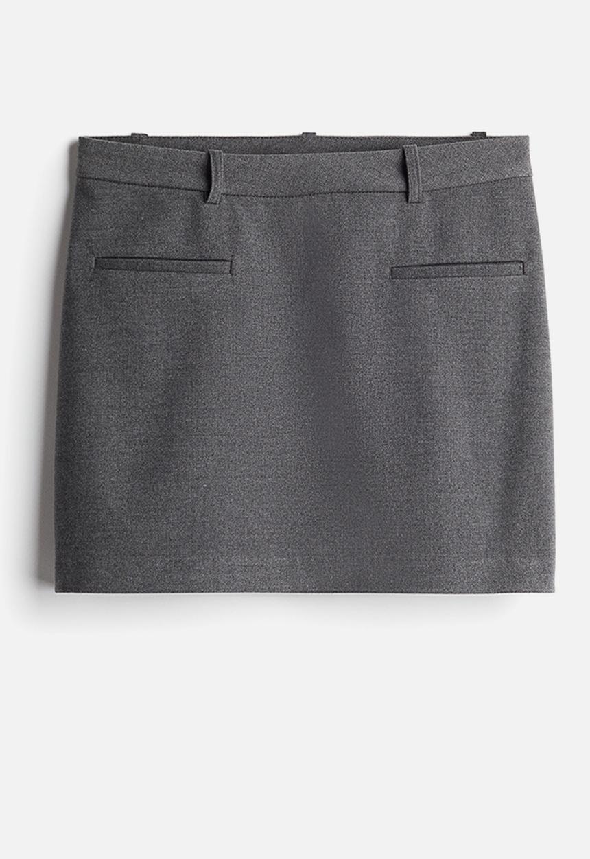 H&M - Tailored mini skirt - dark grey marl