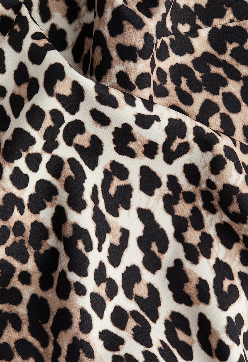 H&M - A-line mini dress - light beige leopard print