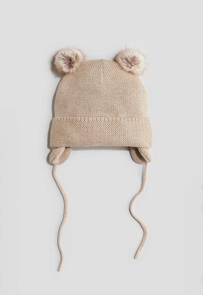 H&M - Fleece-lined beanie with earflaps - mole