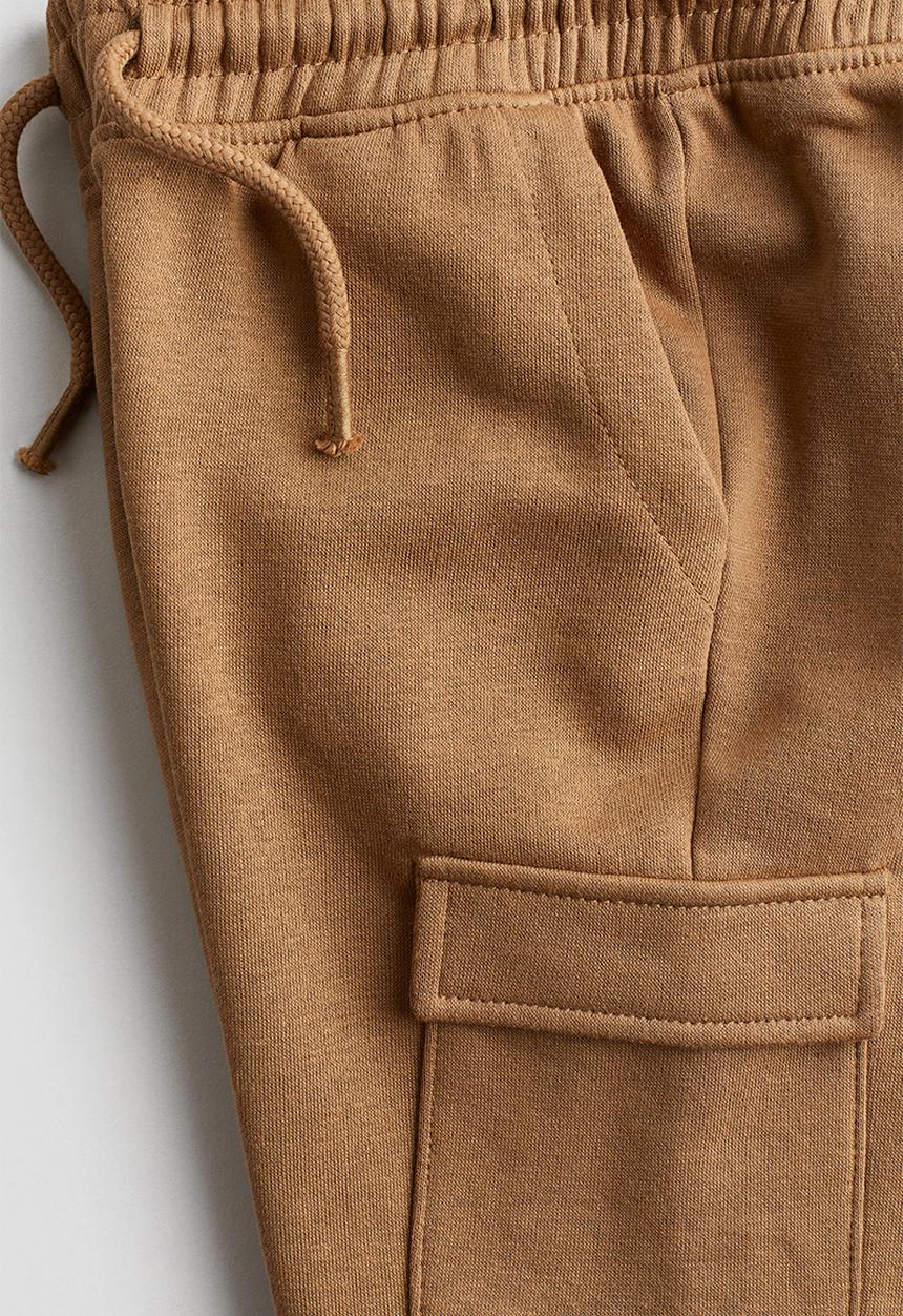 H&M - Brushed-inside cargo joggers - dark beige