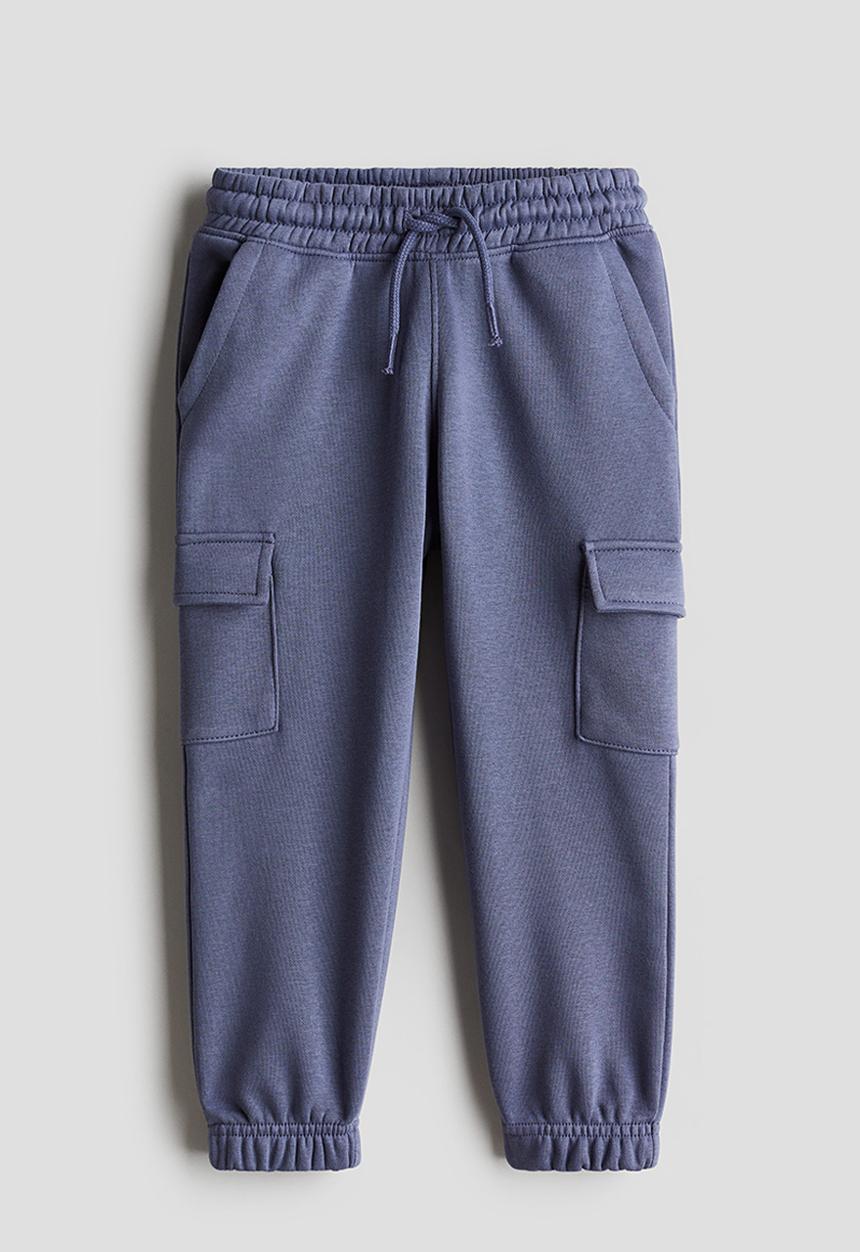 H&M - Brushed-inside cargo joggers - steel blue