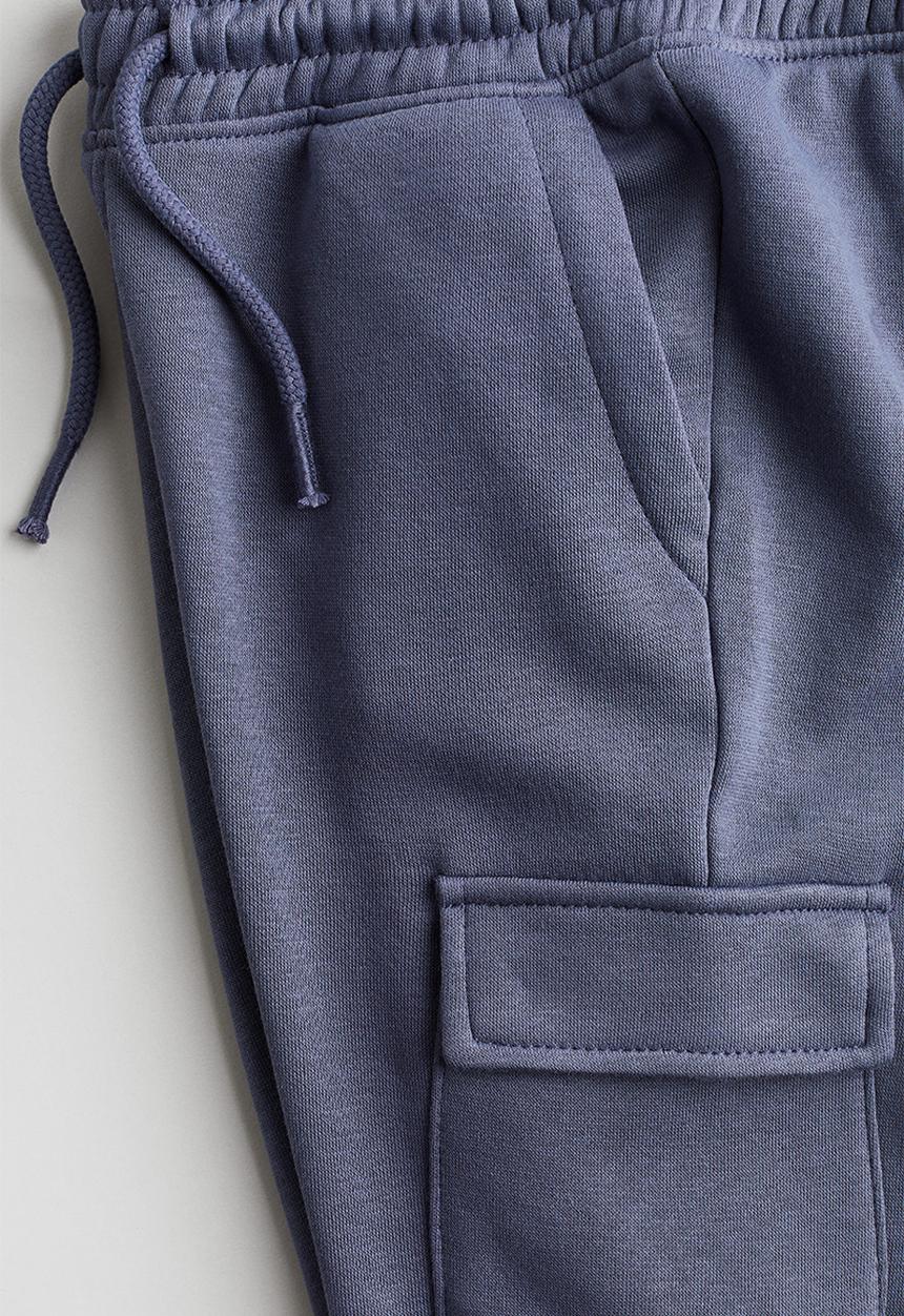 H&M - Brushed-inside cargo joggers - steel blue