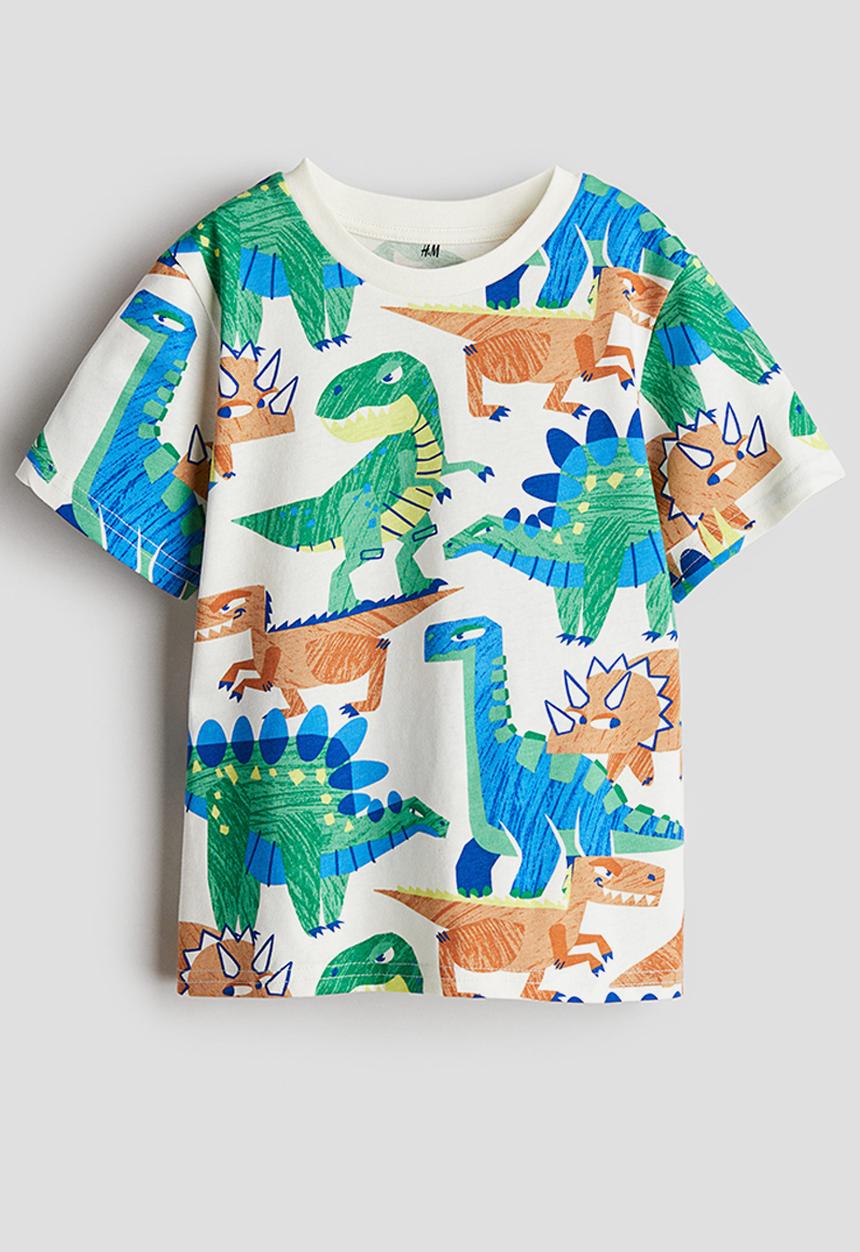 H&M - Printed t-shirt - white dinosaurs