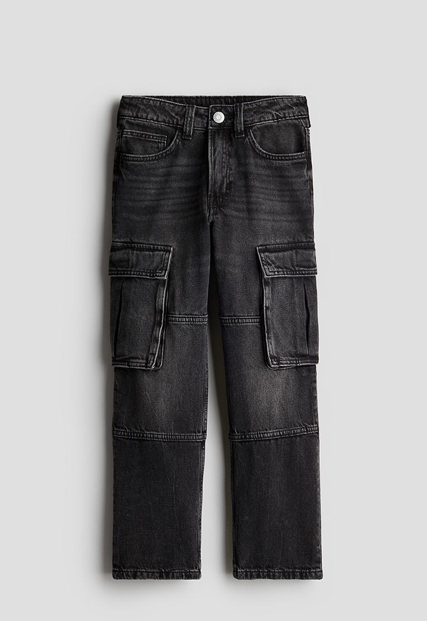 H&M - Loose fit straight leg jeans - dark denim grey 