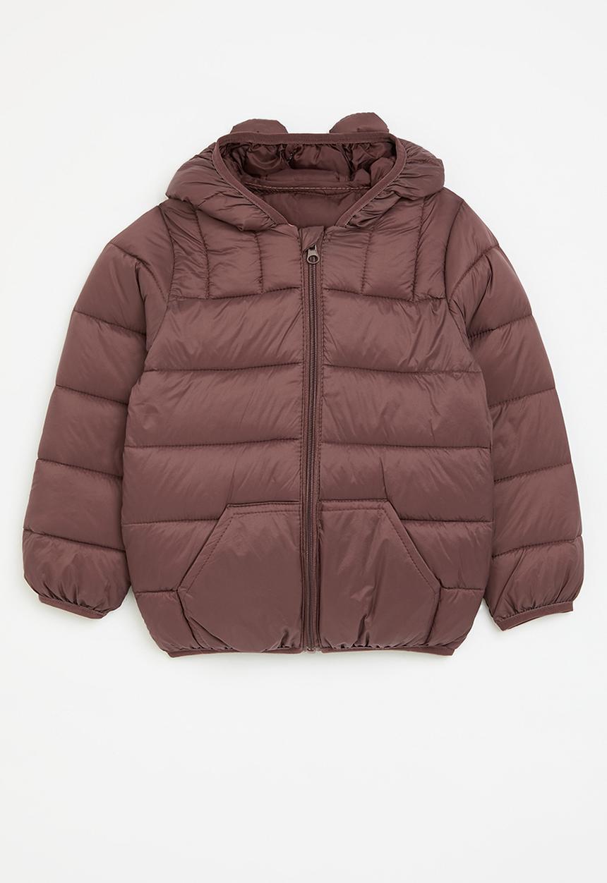 Pop Candy - Hooded puffer jacket - burgundy