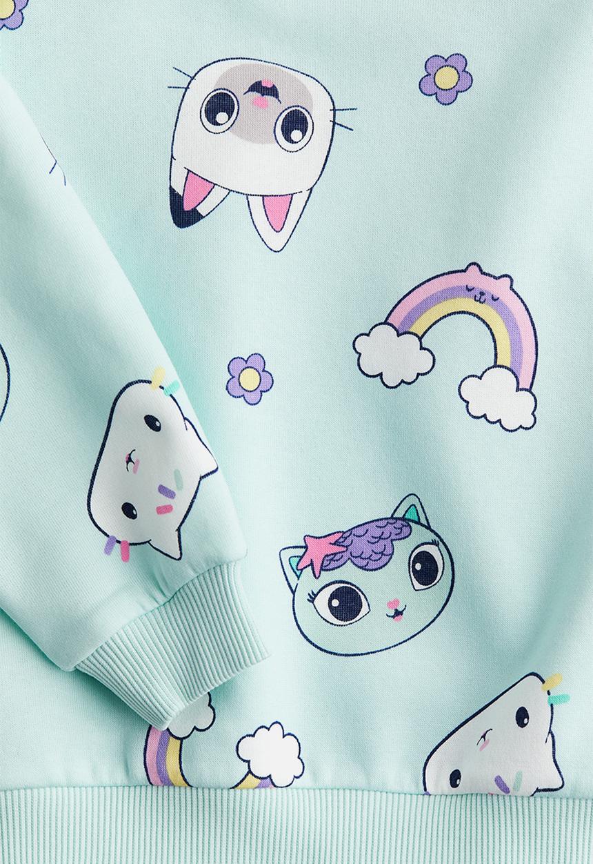 H&M - Printed sweatshirt - turquoise gabby's dollhouse