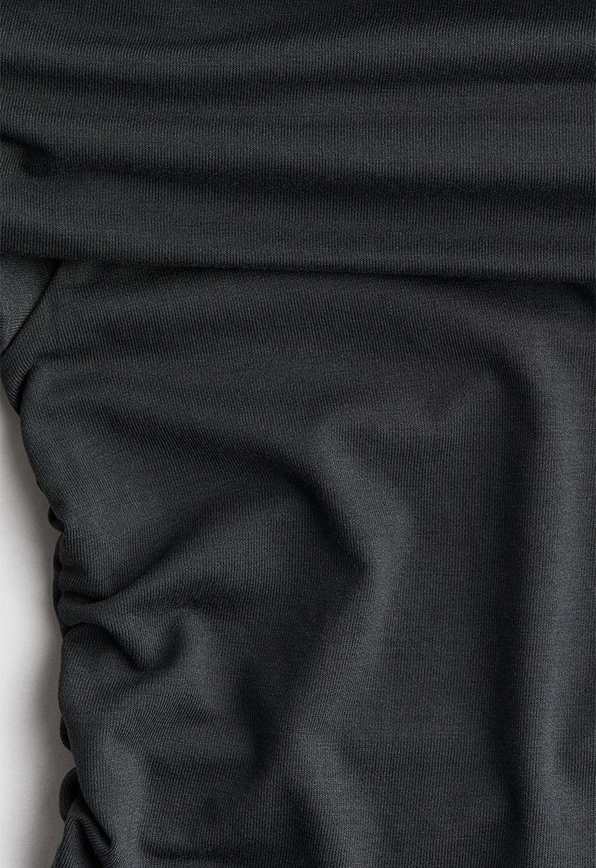 H&M - Off-the-shoulder jersey top - dark grey