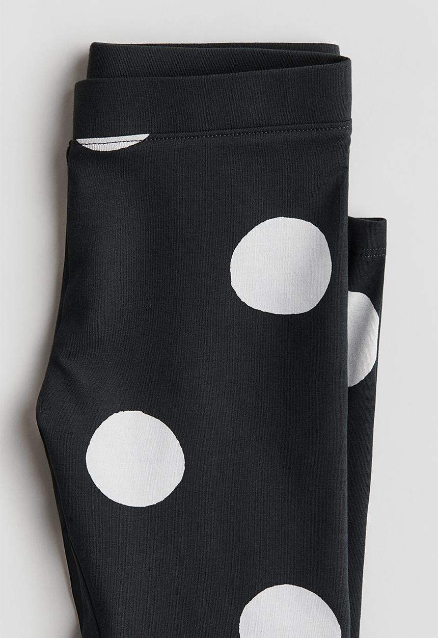 H&M - Printed jersey leggings - dark grey spotted