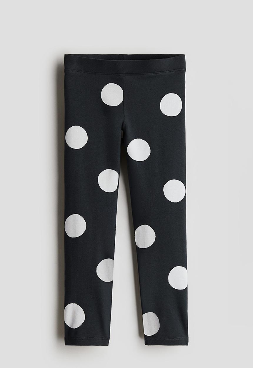 H&M - Printed jersey leggings - dark grey spotted