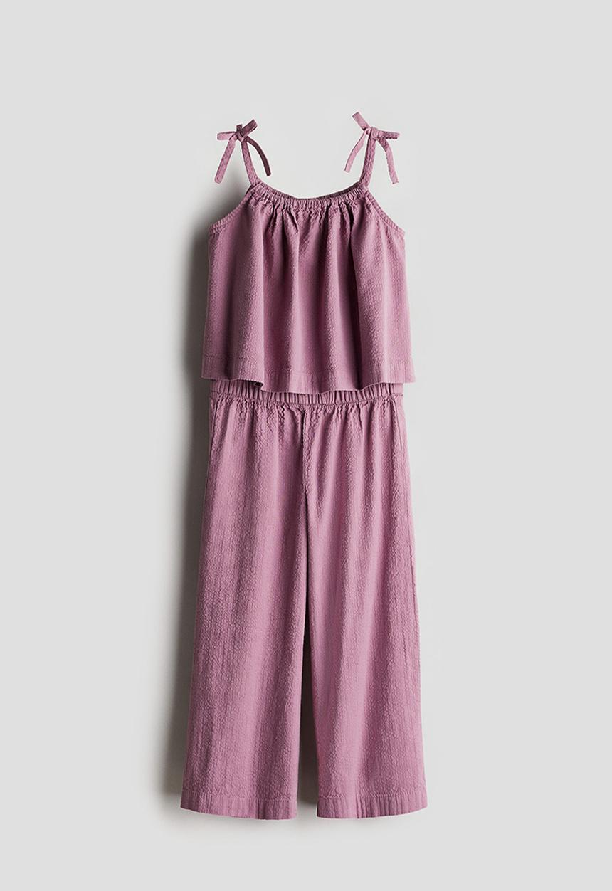 H&M - 2 piece top and trousers set - light mauve 