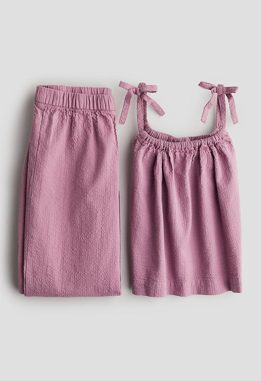 H&M - 2 piece top and trousers set - light mauve 