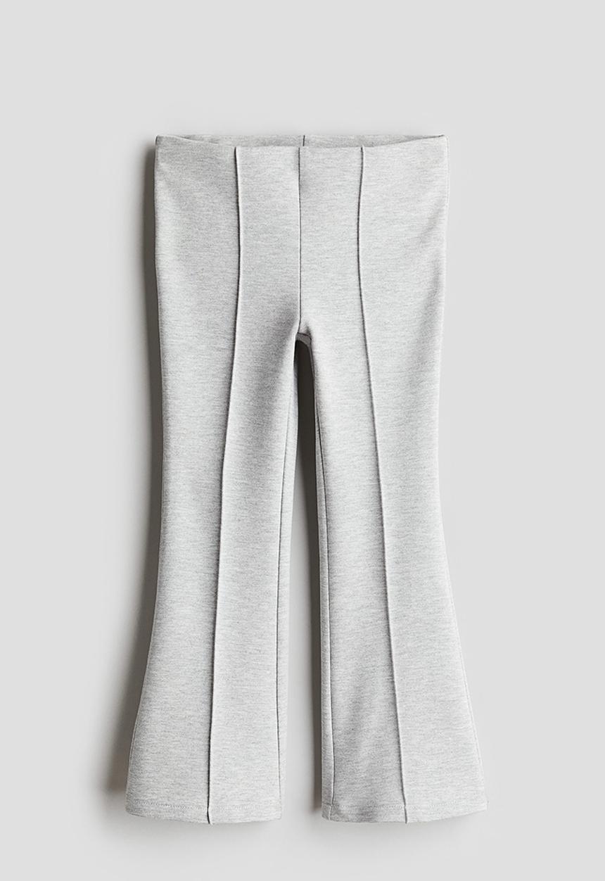 H&M - Flared ponte di roma leggings - light grey marl 