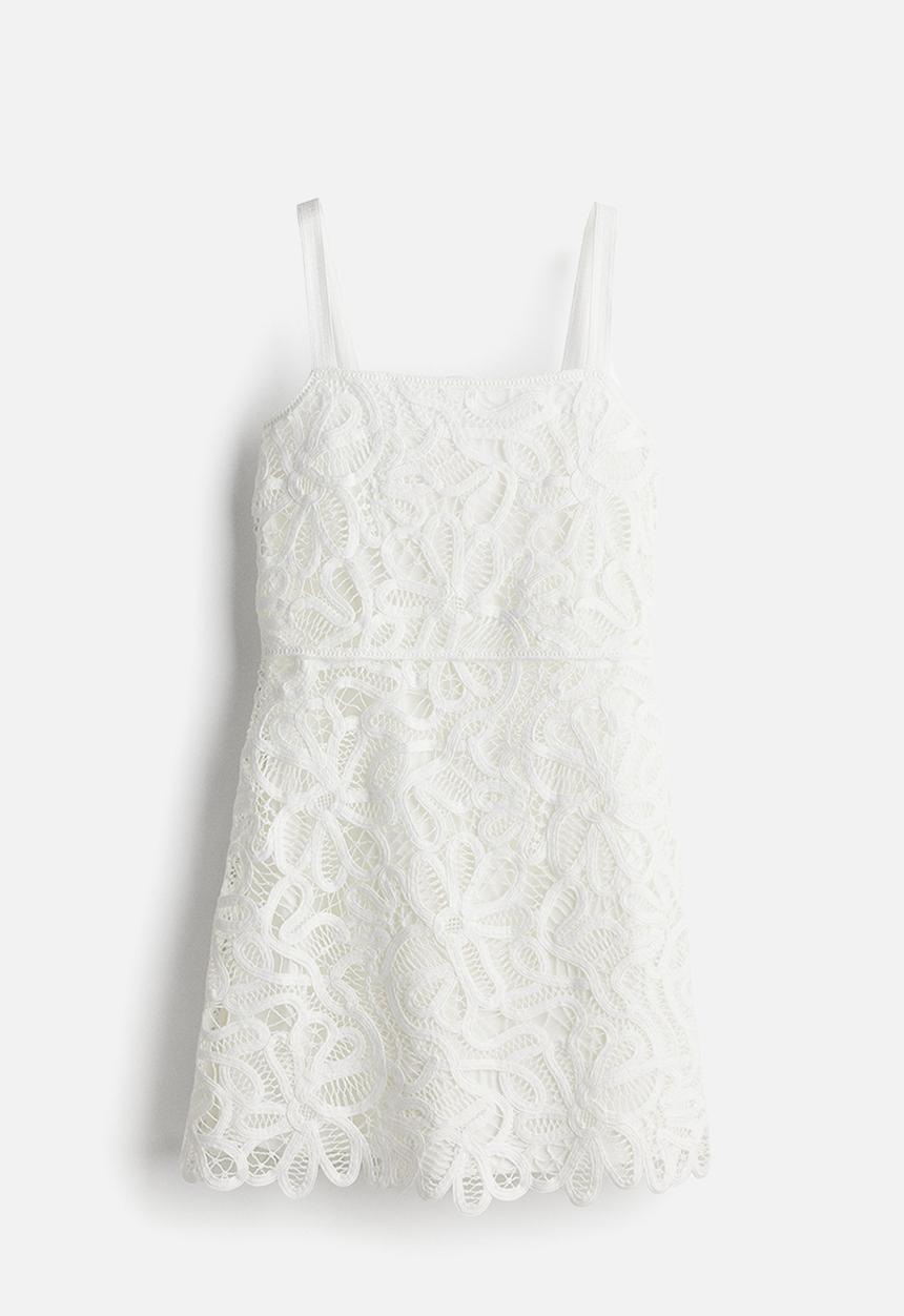 H&M - Crochet-look strappy dress - white