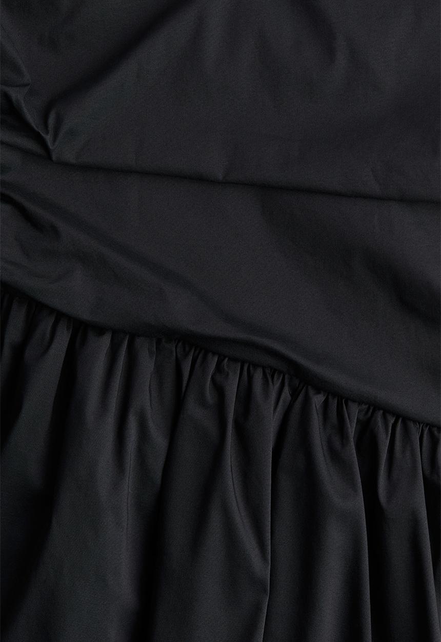 H&M - Embroidered-motif asymmetric dress - black wicked
