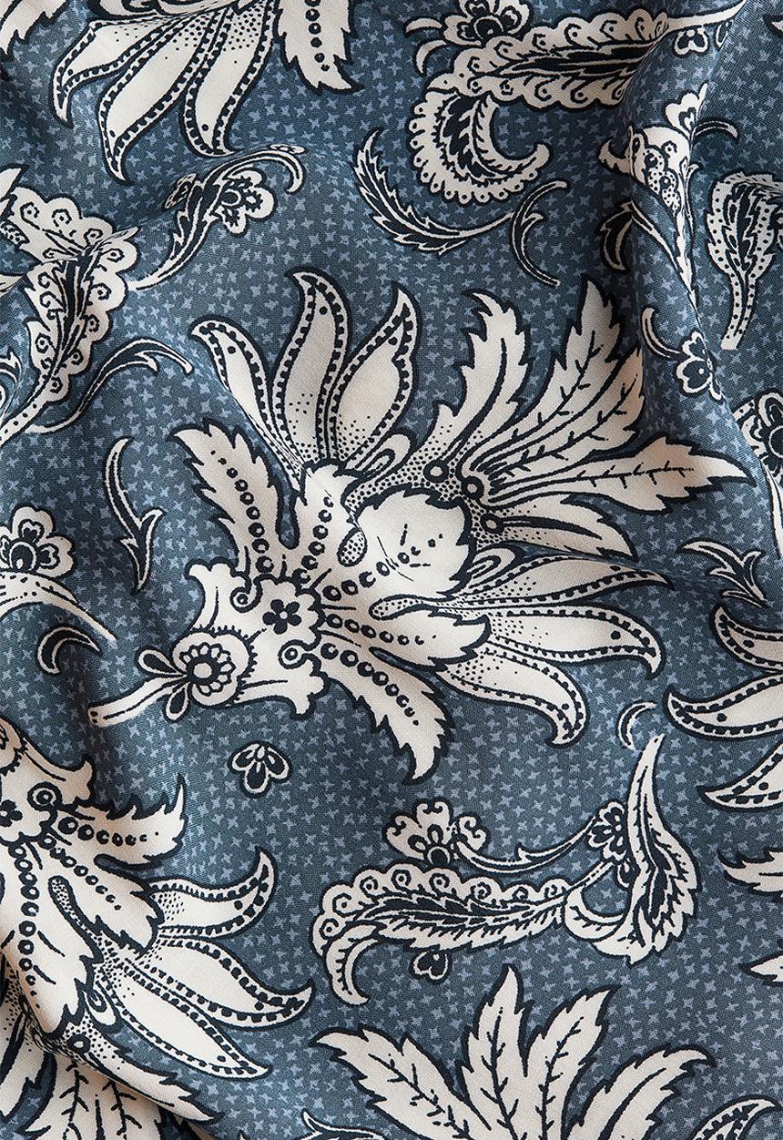 H&M - Midi shirt dress - dusty blue paisley-patterned 