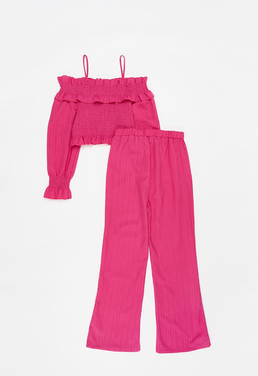 Pop Candy - Cropped top & pants set - pink