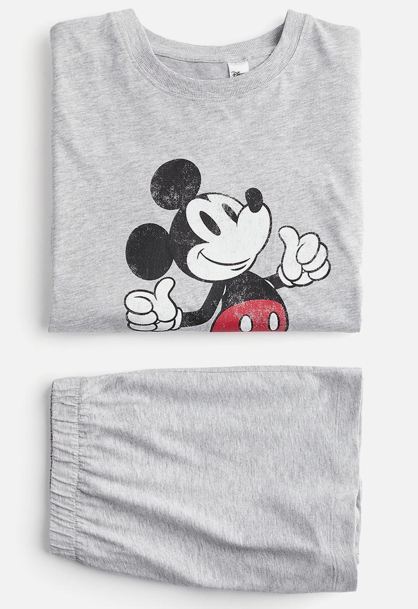 H&M - Printed pyjamas - light grey marl mickey mouse