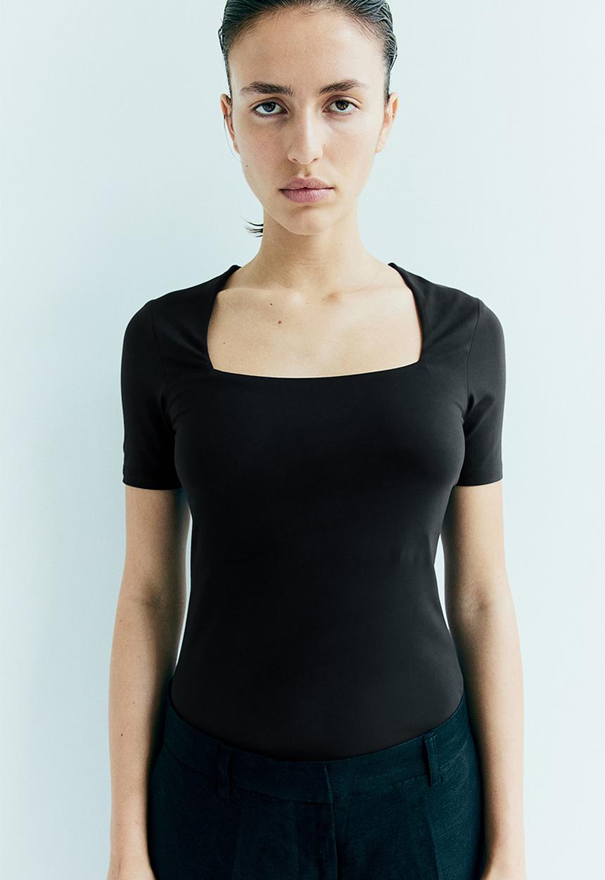 H&M - Square-neck top - blue
