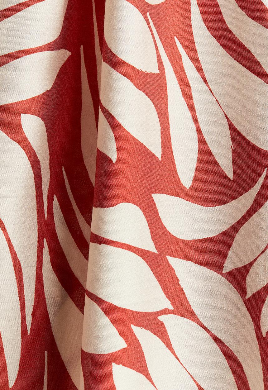 H&M - Balloon-sleeved blouse - red patterned
