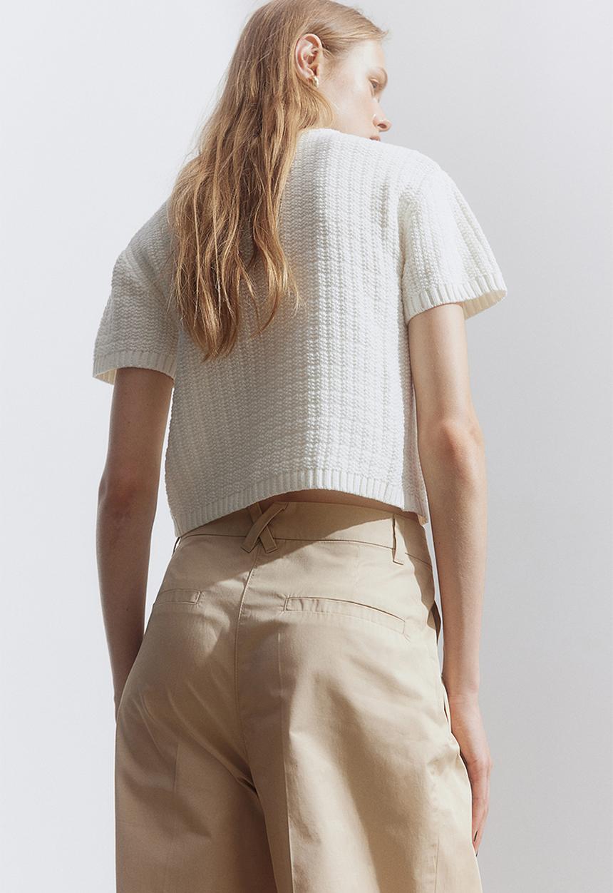 H&M - Structured-knit cardigan - cream