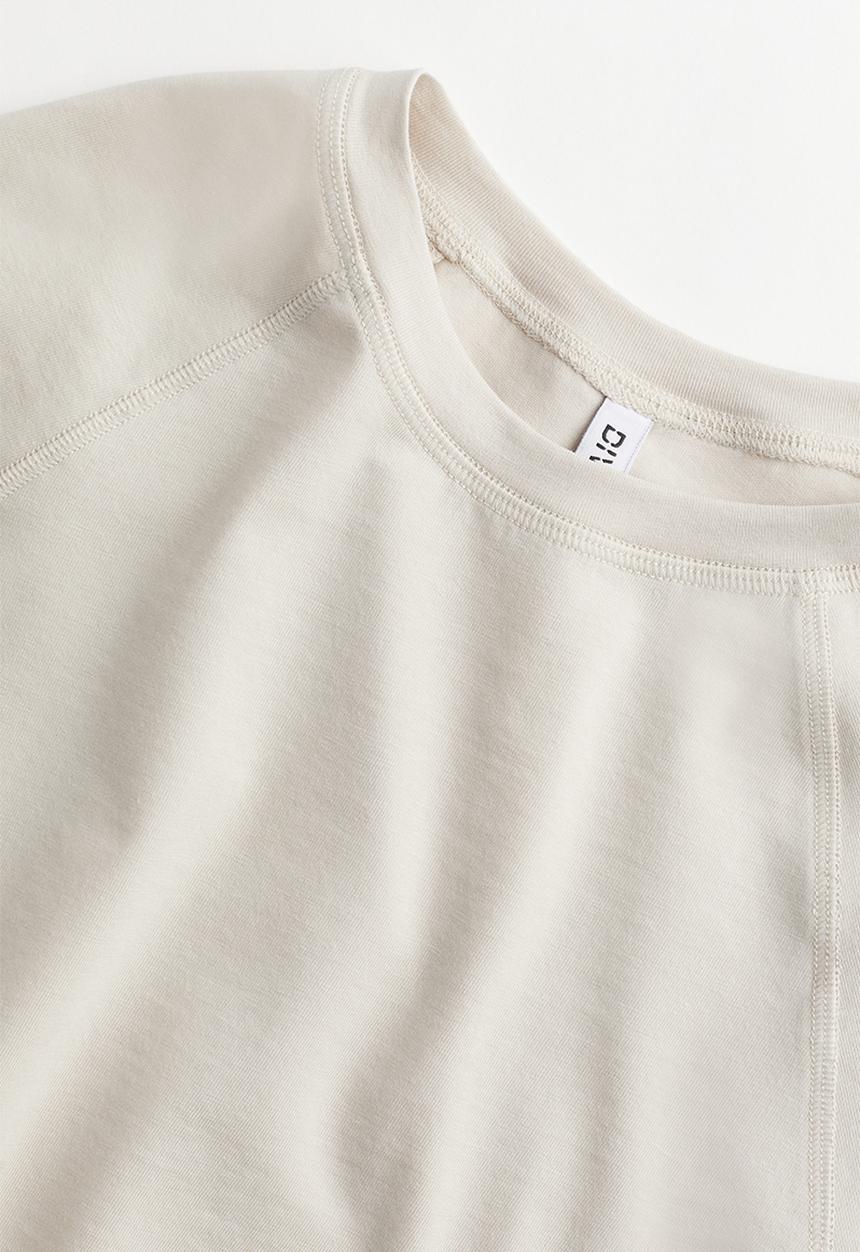 H&M - Cropped t-shirt - light greige 