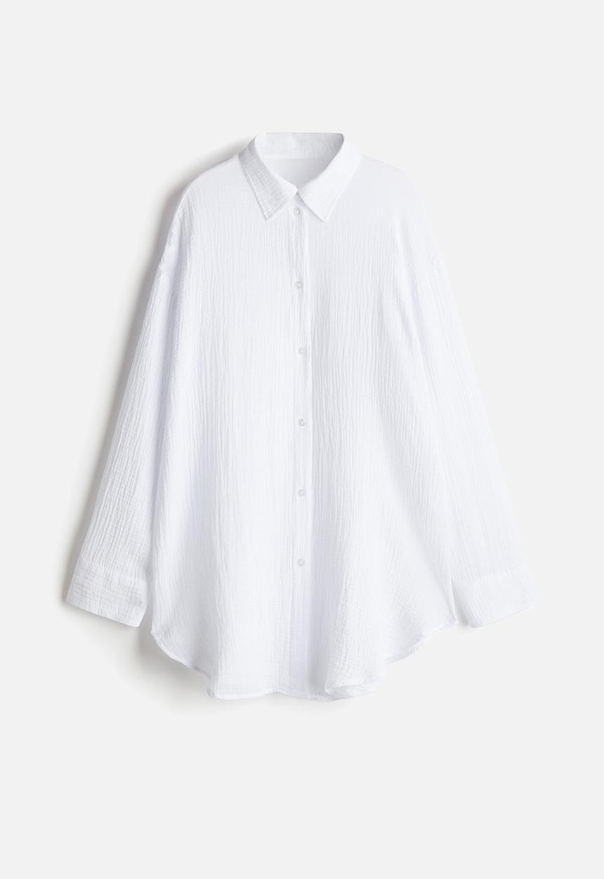 H&M - Muslin beach shirt - white