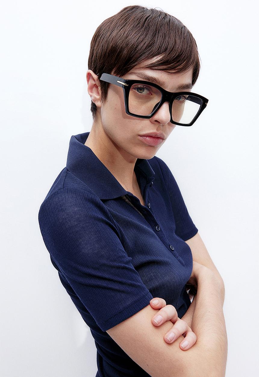 H&M - Ribbed polo shirt - navy blue