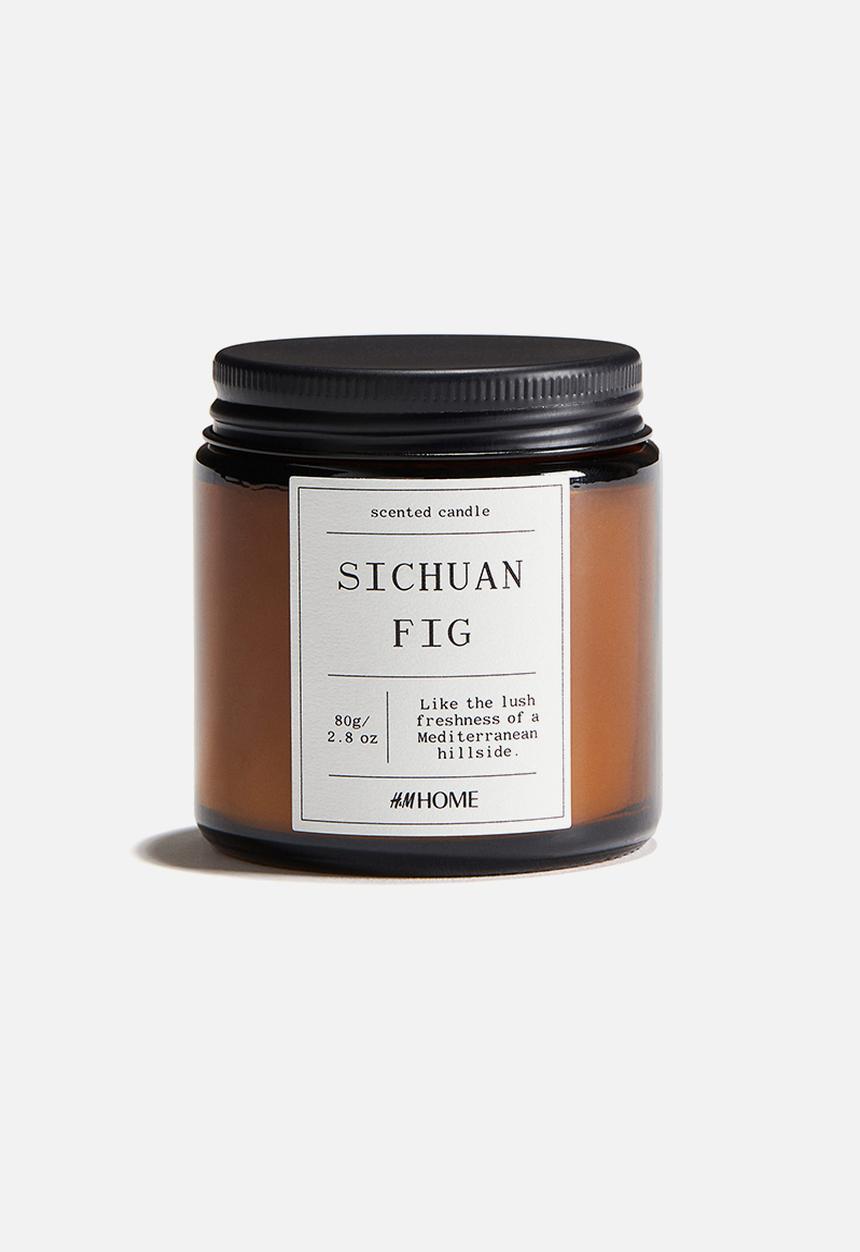 H&M - Small scented candle in glass holder - white/sichuan fig